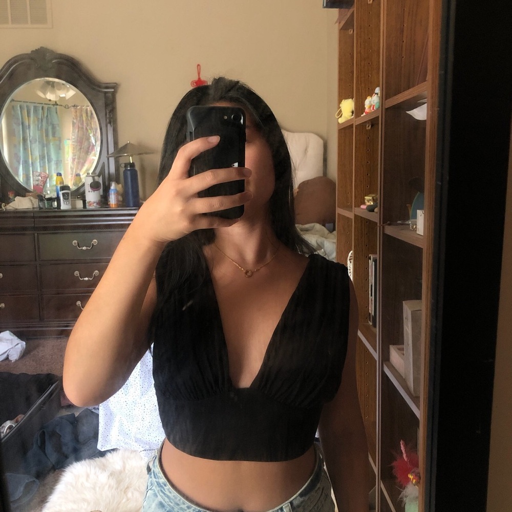 Shein Low Cut V Neck Crop Top